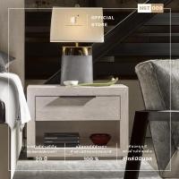 ราคา C-craft lanna ตู้หัวเตียงไม้สักสไตล์ รุ่นNST 009 สีขาว (10690342)