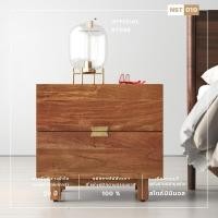ราคา C-craft lanna ตู้หัวเตียงไม้สักสไตล์ รุ่นNST 010 สีขาว (10690362)