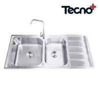 ราคา TECNOPLUS อ่างล้างจาน รุ่น TNP 1205021S แบบ 2 หลุม 1 ที่พัก หลุมลึก 21 cm. สแตนเลส (10685415)