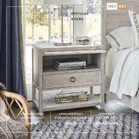 ราคา C-craft lanna ตู้หัวเตียงไม้สักสไตล์ รุ่นNST 021 สีขาว (10690643)