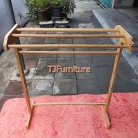 ราคา TJราวตากผ้าไม้ยาง4เส้น สี สีไม้ธรรมชาติ (10685333)