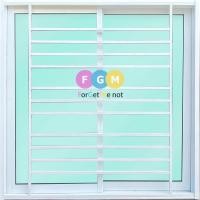 ราคา Forget me not1122 หน้าต่างบานเลื่อน 2 ช่อง ใส่เหล็กดัดลายโมเดิร์นเรียบ ขนาด 150*110 (10706337)