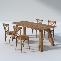 ราคา Taweesak Furniture Casa ชุดโต๊ะอาหารไม้สัก DS108 สี Natural Teak ขนาด 90x200x76 cm. 6 ที่นั่ง (10711518)