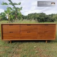 ราคา Woodjobgallery ตู้วางทีวี 6 ลิ้นชัก รุ่น WJ 05 wood ไม้สัก (10722740)