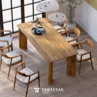 ราคา Taweesak Furniture Sandy ชุดโต๊ะอาหารไม้สัก DS107 Nordic Luxury 90x200x76cm. 6 ที่นั่ง สี Warm Natural (10710347)