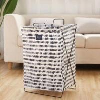 ราคา Have it ตะกร้าใส่ผ้า โครงเหล็กถอดซักง่าย ลายวงรีสีขาว (10724458)