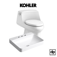 ราคา KOHLER สุขภัณฑ์แบบชิ้นเดียว รุ่น San Raphael พร้อมอ่างล้างหน้าวางบนเคาน์เตอร์ รุ่น Forefront สีขาว 4.8 ลิตร/อ่างล้างหน้าแบบเซ็นเตอร์ 8 (10723509)