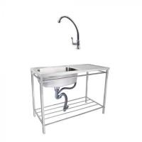 ราคา อ่างซิงค์ OUTBREAK 1 หลุ่มมีที่พัก+ ขาสแตนเลส (แถมก๊อก) สีเงิน 1หลุม อ่างซิงค์ (10740375)