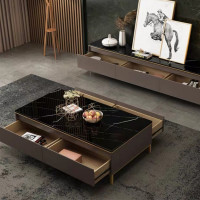 ราคา Mobilia โต๊ะกลางไม้E1 ท็อปหินอ่อน ขาเหล็ก 130 cm. (10741945)