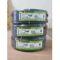 ราคา THAI YAZAKI สายไฟ แกนเดียวฉนวนชั้นเดียว 1 x 1.5 mm² ยาว 100 เมตร ดำ (10743402)
