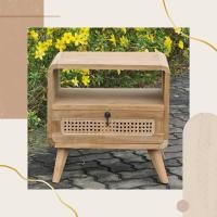 ราคา Loft Design ตู้หัวเตียง โต๊ะข้างเตียง ไม้สักแท้ 35 × 45 × 50cm (10758946)