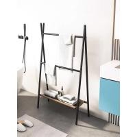 ราคา Kitchenhouse.B ราวแขวนผ้ามาพร้อมชั้นวางของด้านล่างแบบหนัง ดำหนังน้ำตาล (10781806)