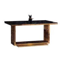 ราคา HS Furniture Mall โต๊ะอาหารหินอ่อน / Hannah Dining Table หน้าท็อปหินอ่อน โครงขาสเเตนเลส เหมาะกับสไตล์ Luxury 150x80x75cm. สีดำ (10782463)