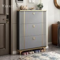 ราคา Wuxury Furniture ตู้เก็บรองเท้าบานเปิด/ปิด 3 ชั้้น สไตล์Luxuryสวยหรู กล่องเก็บรองเท้าชั้นวางรองเท้า สีเทาดำ 100 cm (10751917)