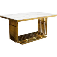 ราคา HS Furniture Mall โต๊ะอาหารหินอ่อน ฮันน่า / Hannah Dining Table หน้าท็อปหินอ่อน โครงขาสเเตนเลส เหมาะกับสไตล์ Luxury สีขาว 150x80x75cm. (10782457)