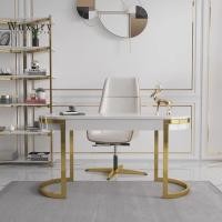 ราคา Wuxury furniture โต๊ะทำงาน ขาสแตนเลส304ทอง TOPกระจกนิภัย โต๊ะคอมพิวเตอร์ สไตล์Luxuryสวยหรู เฟอร์นิเจอร์หรู ส่งฟรีฟรี 160 สีขาว (10785001)