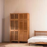 ราคา Kyotohaus ตู้เสื้อผ้าระแนงไม้ลายตรง ขนาดใหญ่ ไม้สัก (ไทย) คล้าย 80-90% ขนาด 75*60*185 cm. (10787657)