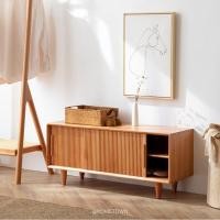 ราคา HOMETOWN ตู้ไม้เก็บรองเท้าสไตล์ญี่ปุ่น สตูลไม้ชั้นวางรองเท้า multi-functional สี Cherry wood 80x35x45 cm (10789891)