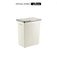 ราคา DKW ตะกร้าผ้าเหลี่ยม (มีฝาปิด) รุ่น SAAN รหัส HH-1120L ผืนผ้า-มีฝาปิด HH-1120L ครีม-ขอบเทา (10778719)