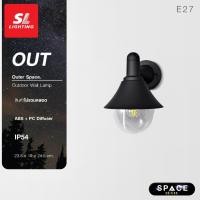 ราคา SL LIGHTING | Outer Space โคมไฟติดผนังภายนอก ขั้ว E27 วัสดุ ABS รุ่น OUT-17-E27-WBK ดำ (10818342)