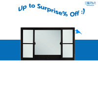 ราคา SankyoAlumi Official หน้าต่างบานเลื่อนระบายอากาศ JW7-SFS1118 สี 110 ซม. x 180 ซม. ดำ (10828419)