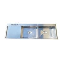 ราคา Modern Sink อ่างล้างจานแสตนเลส เกรด304 2บ่อ มีที่วางจาน รุ่น SA 12050BK แสตนเลส เกรด304 เงิน 120*50*23 ซม ที่วางจานด้านซ้าย (10841049)