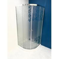 ราคา El bano ตู้อาบน้ำโค้งเข้ามุม ไม่รวมถาดรองตู้ด้านล่าง กระจกลายใบไม้ เฟรมเงิน (10873839)