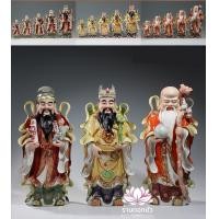 ราคา ร้านดอกบัว เทพเจ้าจีน เทพเจ้าฮกลกซิ่ว งานกระเบื้องฮกเกี้ยน งานลงสีขลิบทอง ขนาด 10/12/14/16 นิ้ว 16 นิ้ว (10846497)