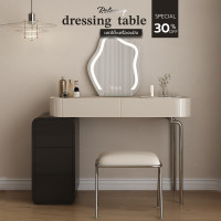 ราคา RSLUXURY เซตโต๊ะเครื่องแป้ง สุดคลาสสิค สีดำเบจ 100*40*75 (10816625)