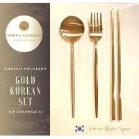 ราคา Dining Vaisselle ชุดช้อนส้อม ตะเกียบ สไตล์เกาหลี Cutlery Box สีทอง (10816647)