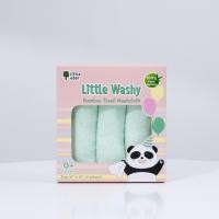 ราคา Little Eden ผ้าอาบน้ำใยไผ่100%ขนาด13x13นิ้ว(33x33cm.)3ผืน baby สีเขียว (10854038)