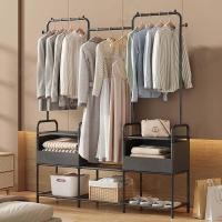 ราคา Home Wako [3in1] ราวแขวนเสื้อ ราวตากผ้าเหล็ก เเบบเเถว3เเถว มีชั้นวางของตะขอเเขวนกระเป๋า เทาดำ (10896943)