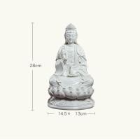 ราคา ร้านดอกบัว เทพเจ้าจีน พระโพธิสัตว์กวนอิมปางประทานพระ พระแม่กวนอิมปางประทานพร ประทับนั่ง ถือแจกันและกิ่งหลิว สีขาว 16 นิ้ว (10847421)