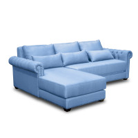 ราคา HS Mall โซฟา คาร์ดอส สีฟ้าโครงไม้ จริงทนทาน 260 Blue linen (10898727)