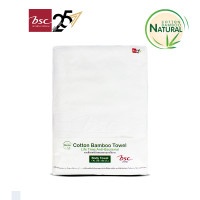 ราคา BSC Bamboo Cotton ผ้าขนหนูแบมบูคอตตอน แอนตี้แบคทีเรีย ไร้กลิ่นอับชื้น [AST142] สีขาวWH ผ้าเช็ดตัว (10859450)