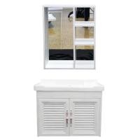 ราคา เคาน์เตอร์อ่างล้างหน้า รวมกระจก รุ่น W60 Natural สีขาวลายไม้ อ่างเคาน์เตอร์ ตู้เก็บของในห้องน้ำ สีขาว (10877019)