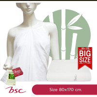 ราคา BSC Bamboo Towel ผ้าขนหนูแบมบู100% ขนาดใหญ่พิเศษ 80*170 cm มีแอนตี้แบคทีเรีย รุ่น AST147 สีขาว 80*170 cm (10904775)