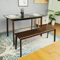 ราคา BF&MF เก้าอี้ เก้าอี้ม้านั่งยาว เก้าอี้ยางพาราแท้ สวยเรียบเนียน ทันสมัย สีไม้เข้ม (10901444)