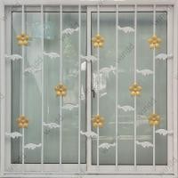 ราคา windd หน้าต่างอลูมิเนียม 2 บานเลื่อนสำเร็จรูป 100x100cm. สีขาว มีมุ้ง เหล็กดัดลายดอกไม้ (10889091)