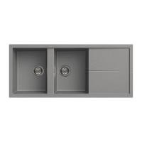 ราคา MEX อ่างล้างจานชนิด 2 หลุม 1 ที่พัก เนื้อแกรนิตสังเคราะห์สีปูนเปลือย รุ่น NES21CE สีปูนเปลือย (10911828)