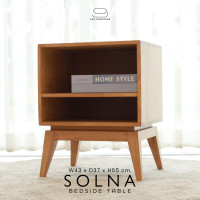 ราคา [CCR FURNITURE] โต๊ะข้างรุ่น SOLNA ไม้แท้ ไม้ยางพาราแท้ โต๊ะข้างเตียงสไตล์มินิมอล สีธรรมชาติ W43 X D37 X H55 cm. W43xD37xH55 cm. ไม้ (Wood) (10901671)