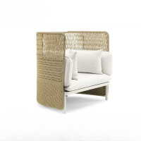 ราคา Kyotohaus เก้าอี้โซฟาหวายมินิมอล รุ่น Kiko หลังทรงสูง เบาะเดี่ยว syntheticRattan 101 (10930463)