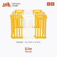 ราคา HOSTTAIL คอกสุนัข รุ่น LITE คอกพลาสติก คอกไม่มีประตู M เหลือง-ขาว (10928042)