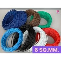ราคา YOJI ONLINE สายไฟ สายเดี่ยว THW 6 SQ.MM. สายทองแดง มอก.แท้ (แบ่งขายเป็นเมตร) ขาว(1ม.) (10946206)