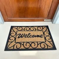 ราคา พรมดักฝุ่นใยมะพร้าว พรมกากมะพร้าว วางทางเข้าออก ใช้ได้ทั้งภายในและภายนอกอาคาร Welcome Wrought iron design 40x60cm Welcome - Wrought iron (10963845)