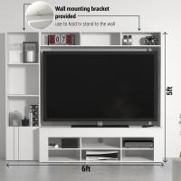 ราคา Tomato Home ชุดตู้ชั้นวางทีวี Preston 2.0 TV60นื้ว ก179.5ซม | ชั้นวางทีวี ตู้วางทีวี ชุดใหญ่จัดเต็ม | เก็บของได้เยอะมาก TV-P60B-2.0ขาวด้าน (10970346)