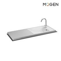 ราคา MOGEN อ่างล้างหน้าวัสดุสังเคราะห์ (Co-marble) หลุมอ่างล้างหน้าด้านขวา รุ่น MAE08D(R) 470x1200x213 mm. (10977152)