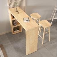 ราคา Lequa Furniture ชุดโต๊ะบาร์พร้อมเก้าอี้ ชั้นวางของด้านข้าง โต๊ะกินข้าว เคาน์เตอร์บาร์ จัดส่งฟรี 140*40*105 cm. (10958400)