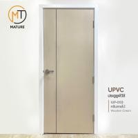 ราคา Mature Door ประตูยูพีวีซี UPVC ประตูห้องน้ำ ประตูห้อง ประตูภายใน 003ครีมลายไม้ ร่องดำ 80x200x3.5ซม.ภายใน (10983492)