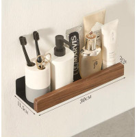 ราคา Kitchenhouse.B ชั้นวางของติดผนังขอบไม้วอลนัท แบบ 1 ชั้น ขนาด 30 cm. (10992056)